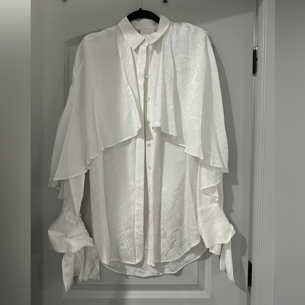 Acler long sleeve blouse top ivory size 4